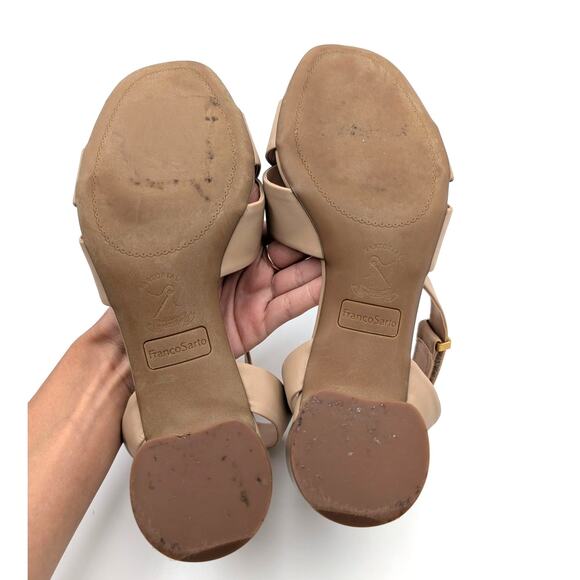 Franco Sarto Noel Open Toe Block Heel Strappy Sandals Tan Size US8.5M EU39 - Picture 8 of 10